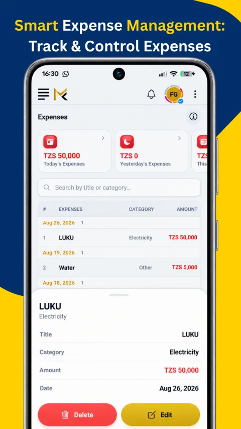 Smart expense management: track and control expenses